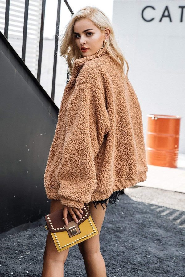 Women's Faux Suede Jackets 2025 Fashion Fall Clothes Long Sleeve Open Front Cropped Coat Outwear - Image 2
