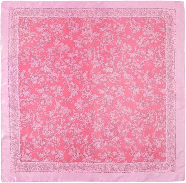 Square Head Scarves Satin Silk Hair Scarf Boho Bandana Headwear for Women Silk Feeling Hair Wrap Neck Scarf