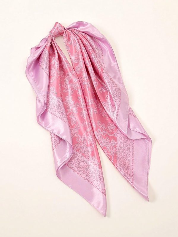 Square Head Scarves Satin Silk Hair Scarf Boho Bandana Headwear for Women Silk Feeling Hair Wrap Neck Scarf - Image 2