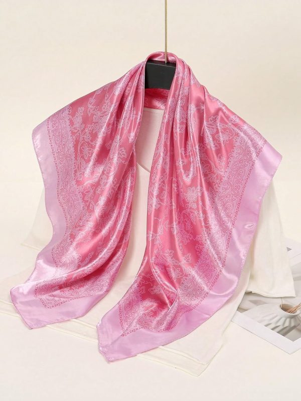 Square Head Scarves Satin Silk Hair Scarf Boho Bandana Headwear for Women Silk Feeling Hair Wrap Neck Scarf - Image 3