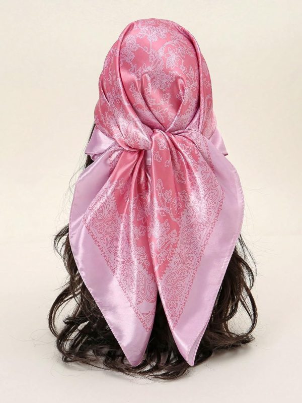 Square Head Scarves Satin Silk Hair Scarf Boho Bandana Headwear for Women Silk Feeling Hair Wrap Neck Scarf - Image 4