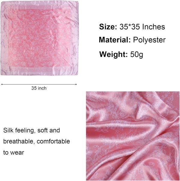 Square Head Scarves Satin Silk Hair Scarf Boho Bandana Headwear for Women Silk Feeling Hair Wrap Neck Scarf - Image 5