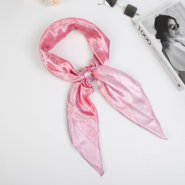 Square Head Scarves Satin Silk Hair Scarf Boho Bandana Headwear for Women Silk Feeling Hair Wrap Neck Scarf - Image 7